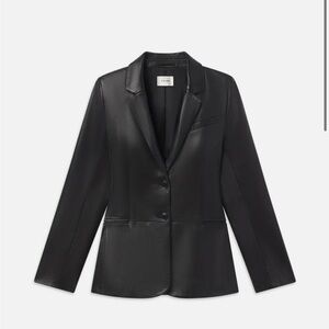 Frame Denim Black Leather Blazer